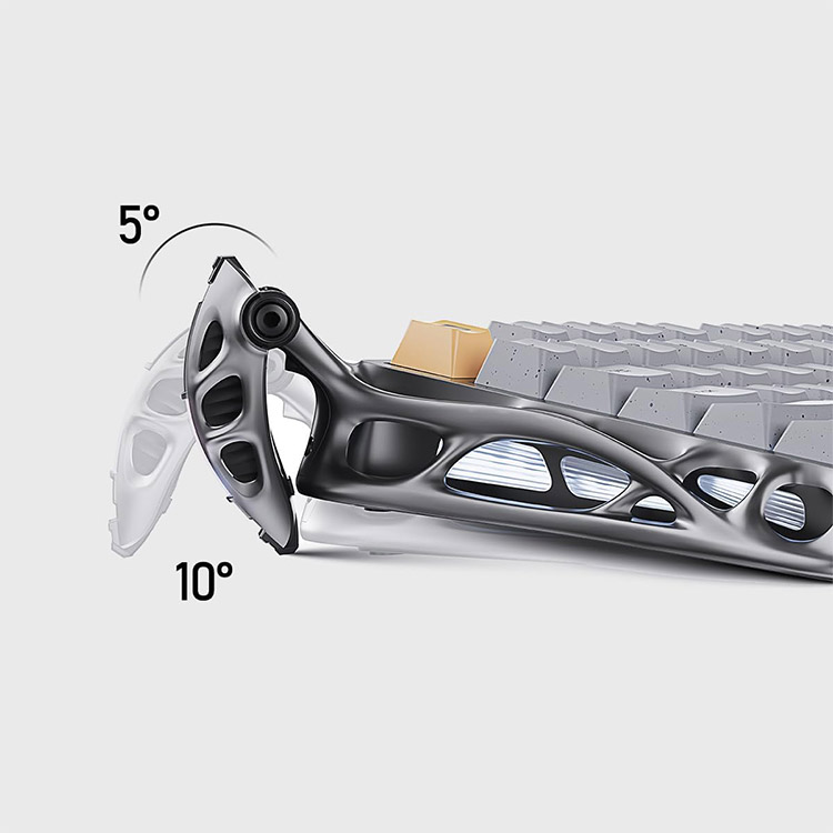 خرید کیبورد GravaStar Mercury K1 Pro - بی‌سیم - سوییچ مکانیکی خطی با قابلیت تعویض سریع - خاکستری نقره‌ای
